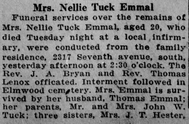 Nellie Tuck Emmal obituary